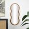 47" Gold Wooden Wavy-Shaped Wall Mirror with Ribbed Frame